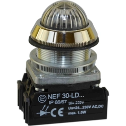 Lampă de semnalizare Promet 30mm alb 24 - 230V AC / DC (W0-LDU1-NEF30LDS B)