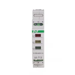 Lampă modulară F&F 3‑fazowa galben/roșu/verde 3x230V+N LK‑713K