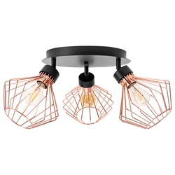 Lampa potrójna metalowa loft plafon  APP536-3C Różowe Złoto