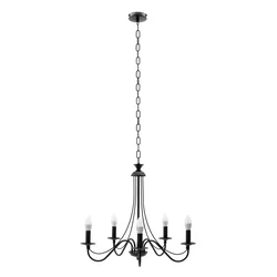 Lampa Sufitowa Wisząca Rustykalna APP647-5CP Czarna