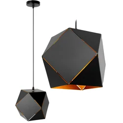 LAMPA WISZĄCA SUFITOWA GEOMETRYCZNA APP287-1CP CZARNA