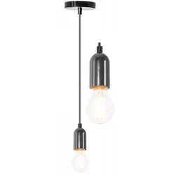 Lampada da Soffitto a Sospensione, portalampada APP353-1CP Cromo Nero