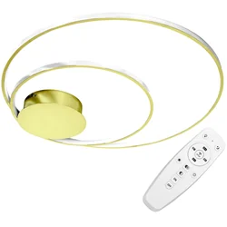 LÂMPADA DE TETO COM CONTROLE REMOTO LED LISO APP803-C Dourado