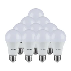 Lampadina LED base E27 - 8.5W - Bianco caldo - 3000K - SMD - Termoplastico - 60x108mm - IP20 - Confezione - di - 10