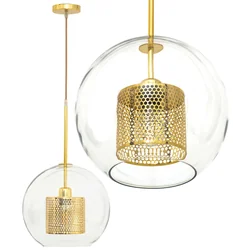 Lampe à suspension Loft en verre APP555-1CP 25cm OR