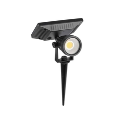 Lampe solaire noire à piquet - IP65 - 2W - 40 Lumens - 4000K