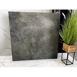 Large concrete-like stoneware tiles 120x120 structure ANTHRACITE STEEL THE CHEAPEST