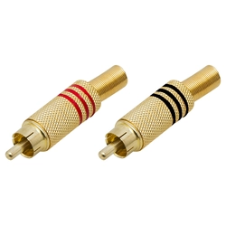 LARGE GOLD RCA cinch plug Black or Red