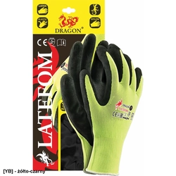 LATEFOM - Guantes de protección recubiertos de látex espumado negro - 7-10