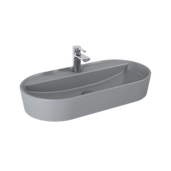 Lavabo da appoggio Babette, Ceram Grigio Chiaro Opaco Elita 80x40