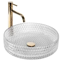 Lavabo da appoggio Rea Cristal 39 trasparente - Sconto aggiuntivo del 5% con il codice REA5