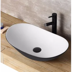 Lavabo da appoggio Rea Royal Nero/Bianco