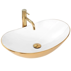 Lavabo da appoggio Rea Royal Oro/Bianco