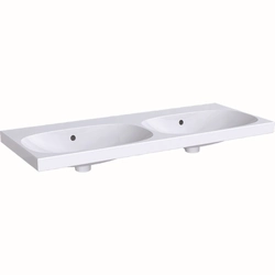 Lavabo Geberit, Acanto, 120x48.2 cm, double, sans trous pour robinetterie