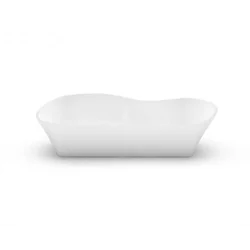 Lavabo in pietra Aura Amida, 68x27 cm, bianco