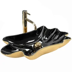 Lavabo REA Sea Infinity Oro/Negro + Corcho