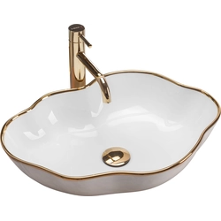 Lavabo sobre encimera Rea Pearl Gold Edge