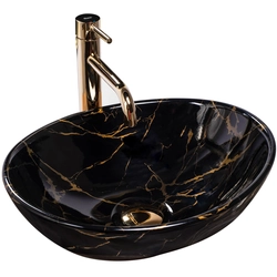 Lavabo sobre encimera Rea Sofia Black Marble Shiny