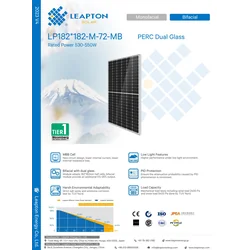 Leapton LP182-M-72-MH 550W moldura prateada, bifacial, folha de vidro