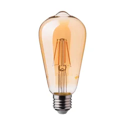 LED Bulbs - ST64 E27 - IP20 - Amber - 6 Watts - 550 Lumens - 2200K - 2200K - 2 Years