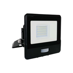 LED Floodlights with PIR Sensor - Black - Samsung - IP65 - 20W - 1510 Lumens - 4000K - 5 Years - Model No: - VT-128S-B