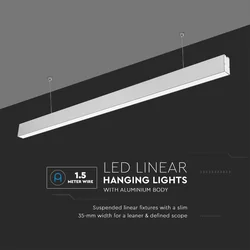 LED Slim Linear Lights - Samsung - Sølv - IP20 - 40W - 3300 Lumens - 4000K - 5 År