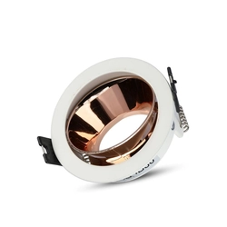 LED-spotlights - Infälld beslag - GU10 - IP20 - Vit+roséguld - Modellnr: - VT-872-WR