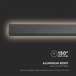 LED стенни лампи - модерни - стенни - IP65 - антрацитно тяло - 16 ватове - 2035 лумени - 3000K