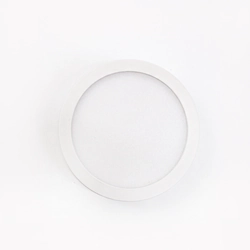 LED ytmonterad rund med vit aluminiumram Ø90mm 6W 540lm 3000K IP44 2 års garanti