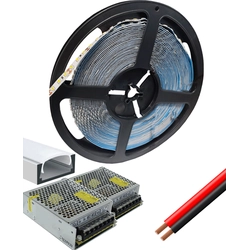 LEDsviti Complete set LED strip dagwit 15m 180W met profiel (13845)