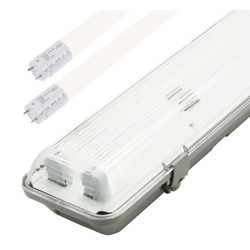 LEDsviti Corpo fluorescente LED 120cm + 2x Lampada fluorescente LED bianco luce diurna 4800lm (1920) + 2x Lampada fluorescente LED bianco luce diurna 4800lm