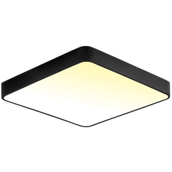 LEDsviti Czarny sufitowy panel LED 400x400mm 24W ciepła biel z czujnikiem (13876)