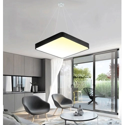 LEDsviti Hanging Black designerski panel LED 500x500mm 36W ciepła biel (13123)