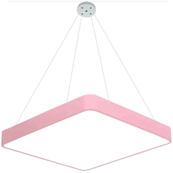 LEDsviti Hanging Pannello LED design rosa 400x400mm 24W bianco caldo (13135) + 1x Filo per pannelli sospesi - set di cavi 4