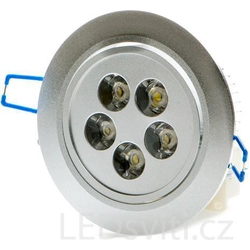 LEDsviti LED indbygget spotlight 5x 1W dagtimer hvid (161)