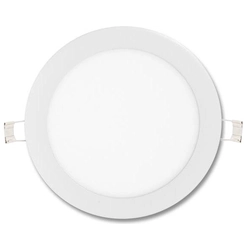 LEDsviti Painel de LED embutido circular branco regulável 175mm 12W branco quente (6750) + 1x fonte regulável