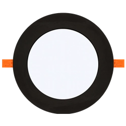 LEDsviti Panneau LED intégré noir 18W rond 225mm blanc diurne (12531)