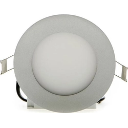 LEDsviti Pannello LED da incasso circolare argento dimmerabile 120mm 6W Bianco freddo (7585) + 1x Sorgente dimmerabile