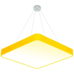 LEDsviti Riippuva Keltainen design-LED-paneeli 500x500mm 36W lämmin valkoinen (13169) + 1x Ripustuspaneelien lanka - 4 johtosarja