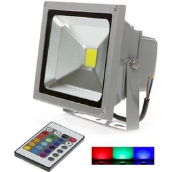 LEDsviti Silver RGB LED spotlight 20W with IR remote (2539)