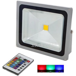 LEDsviti Stříbrný RGB LED reflektor 50W s IR dálkovým ovladačem (2541)