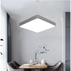 LEDsviti Висящ сив дизайн LED панел 600x600mm 48W дневно бял (13184) + 1x Тел за окачване на панели - 4 комплект тел