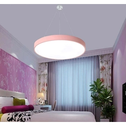 LEDsviti Závěsný Růžový designový LED panel 400mm 24W teplá bílá (13131) + 1x Lanko k závěsným panelům – 4 lanka sada
