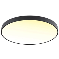 LEDsviti Zwart plafond LED paneel 400mm 24W warm wit met sensor (13874)