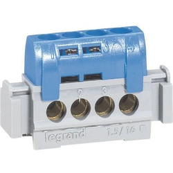 Legrand Verbindingsstrip N-4 IP2x 1,5-16 mm2 blauw 004840