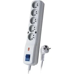 Lestar power strip LV-530W surge protection 5 sockets 5 m gray (LV530W5SZARY)