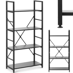 Librería tipo loft con estructura de acero 28 X 60 X 124 cm negro