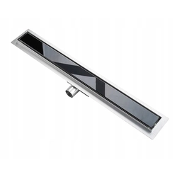 LINEAR DRAIN SLIM BLACK GLASS DRAIN 60 cm