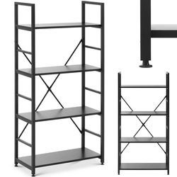 Loft boekenkast met stalen frame 28 X 60 X 124 cm zwart