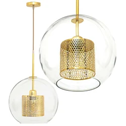 Loft glass hanging lamp APP556-1CP 30cm GOLD